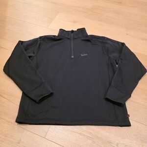 Woolrich Pullover Mens L Black Fleece Lined Half Zip Sweater Outdoor Warm Layer